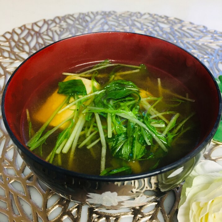 ☆豆腐と水菜のお味噌汁☆